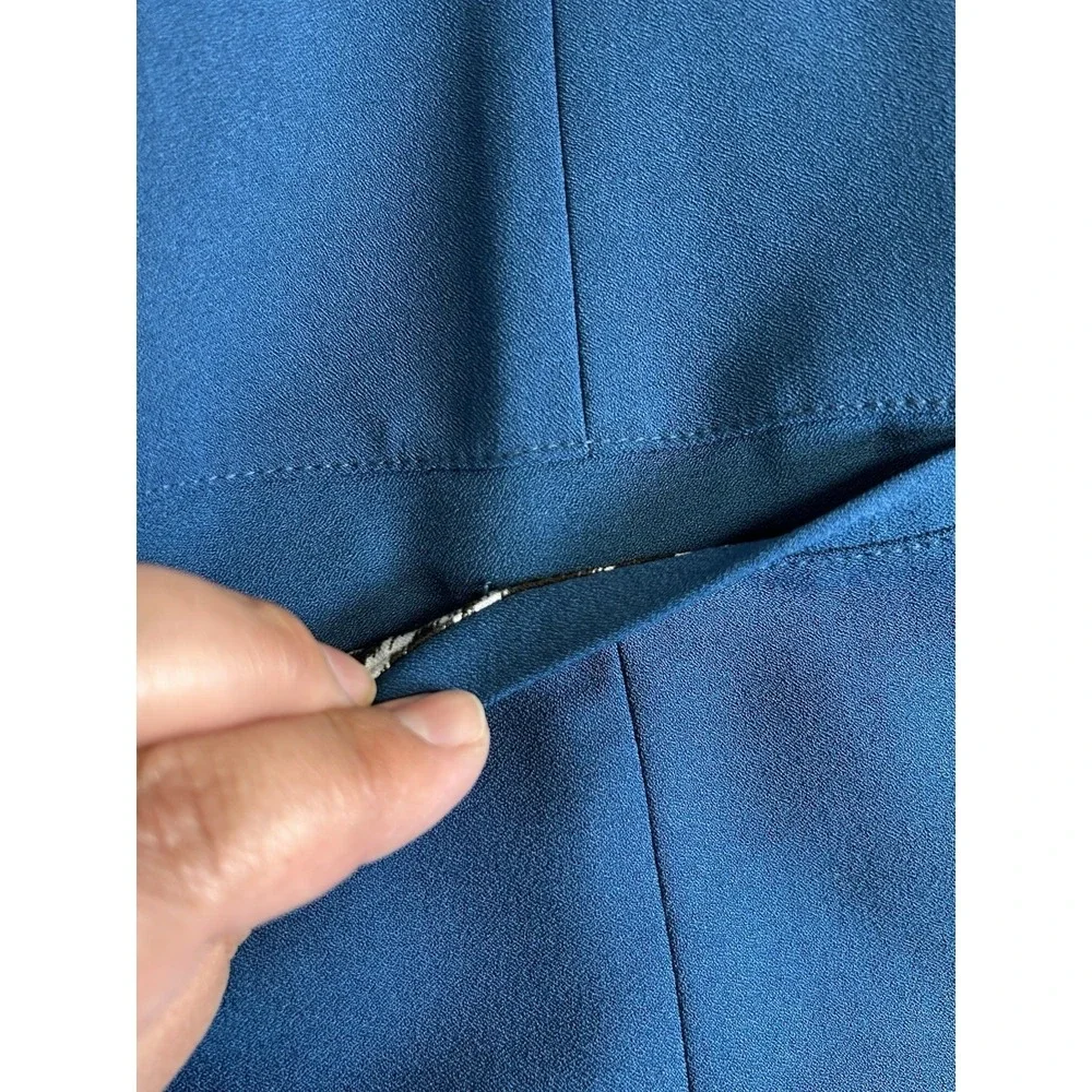 Skies Are Blue Teal‎ Blue Ruched 3/4 Sleeve Blazer Jacket Open Front Size XL